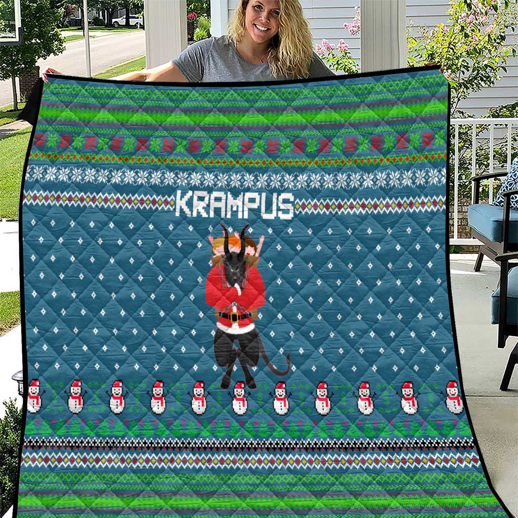 Merry Krampus Christmas Quilt Xmas Holiday Patterns - Wonder Print Shop