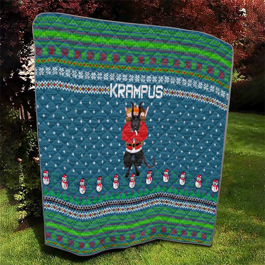 Merry Krampus Christmas Quilt Xmas Holiday Patterns - Wonder Print Shop