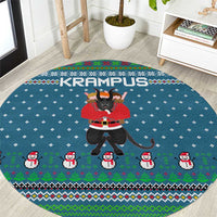 Merry Krampus Christmas Round Carpet Xmas Holiday Patterns - Wonder Print Shop