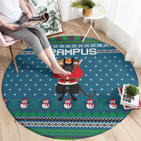 Merry Krampus Christmas Round Carpet Xmas Holiday Patterns - Wonder Print Shop