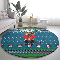 Merry Krampus Christmas Round Carpet Xmas Holiday Patterns - Wonder Print Shop