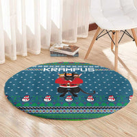 Merry Krampus Christmas Round Carpet Xmas Holiday Patterns - Wonder Print Shop