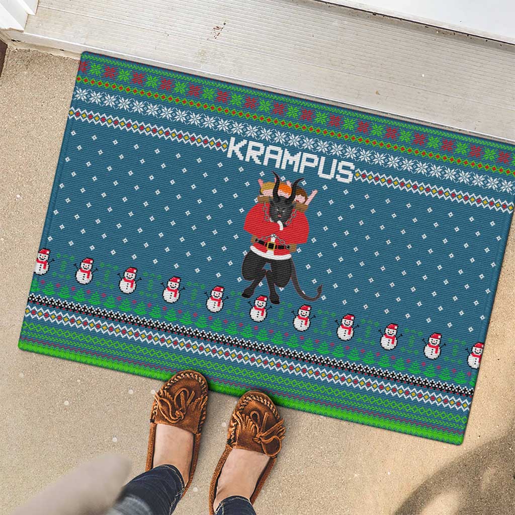 Merry Krampus Christmas Rubber Doormat Xmas Holiday Patterns - Wonder Print Shop