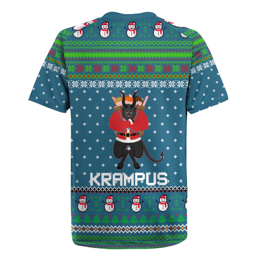 Merry Krampus Christmas Rugby Jersey Xmas Holiday Patterns - Wonder Print Shop