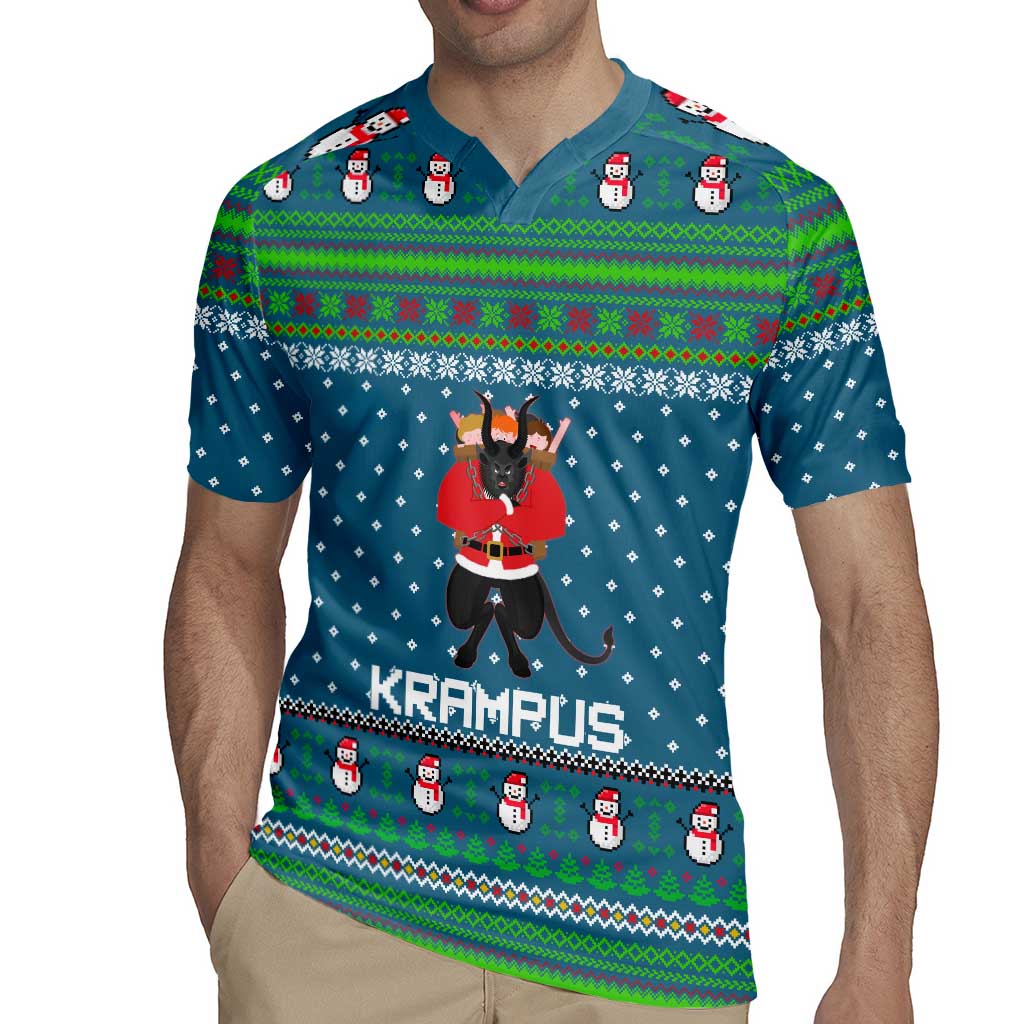 Merry Krampus Christmas Rugby Jersey Xmas Holiday Patterns - Wonder Print Shop