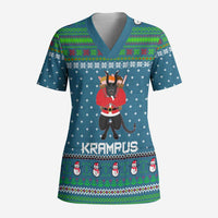 Merry Krampus Christmas Scrub Top Xmas Holiday Patterns - Wonder Print Shop
