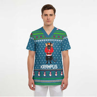 Merry Krampus Christmas Scrub Top Xmas Holiday Patterns - Wonder Print Shop