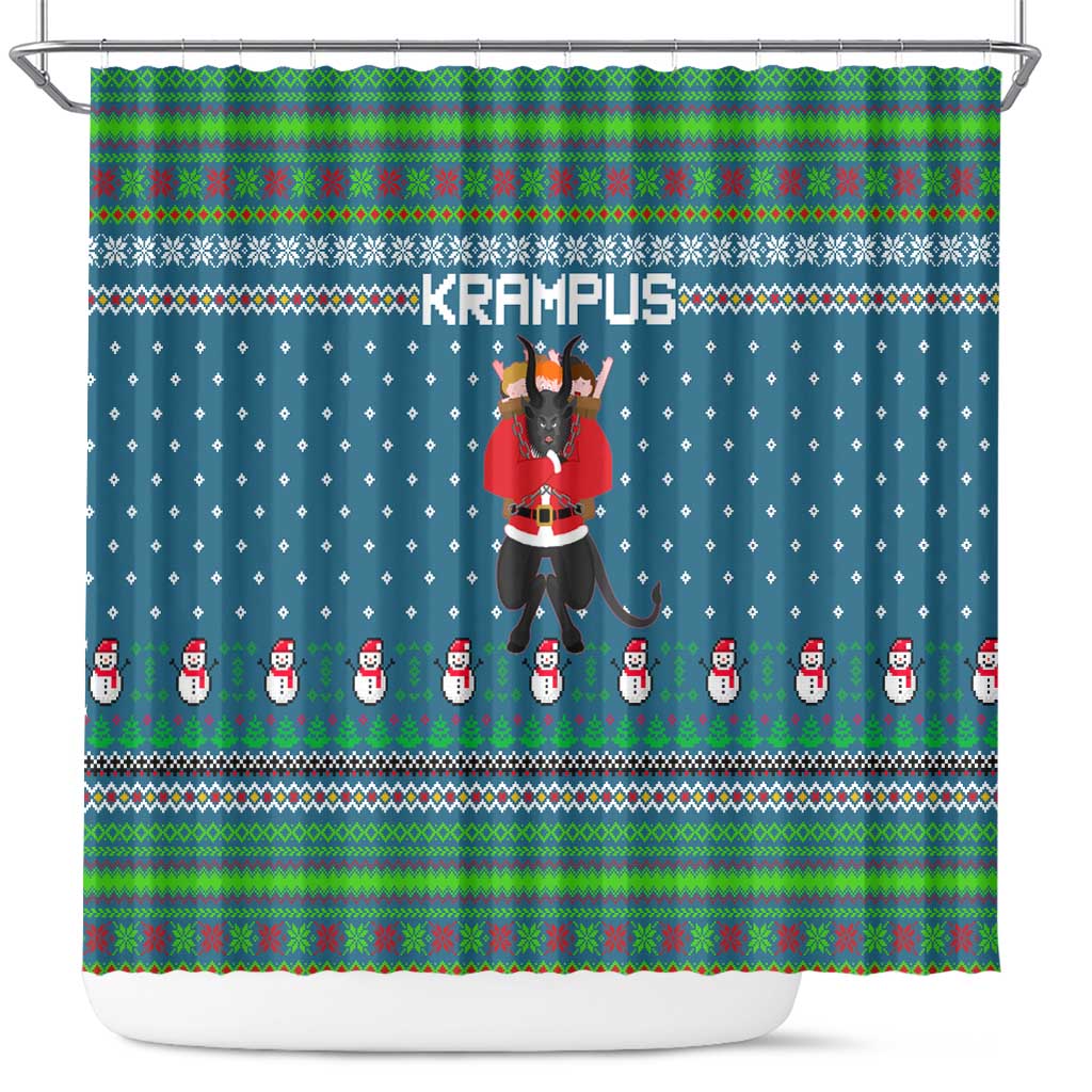 Merry Krampus Christmas Shower Curtain Xmas Holiday Patterns - Wonder Print Shop