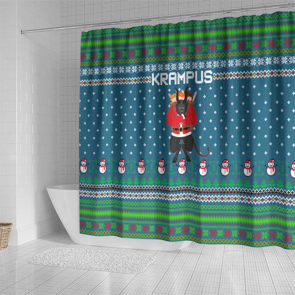 Merry Krampus Christmas Shower Curtain Xmas Holiday Patterns - Wonder Print Shop