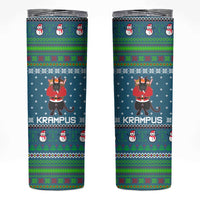 Merry Krampus Christmas Skinny Tumbler Xmas Holiday Patterns - Wonder Print Shop