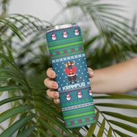 Merry Krampus Christmas Skinny Tumbler Xmas Holiday Patterns - Wonder Print Shop