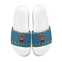 Merry Krampus Christmas Slide Sandals Xmas Holiday Patterns - Wonder Print Shop