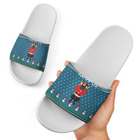 Merry Krampus Christmas Slide Sandals Xmas Holiday Patterns - Wonder Print Shop