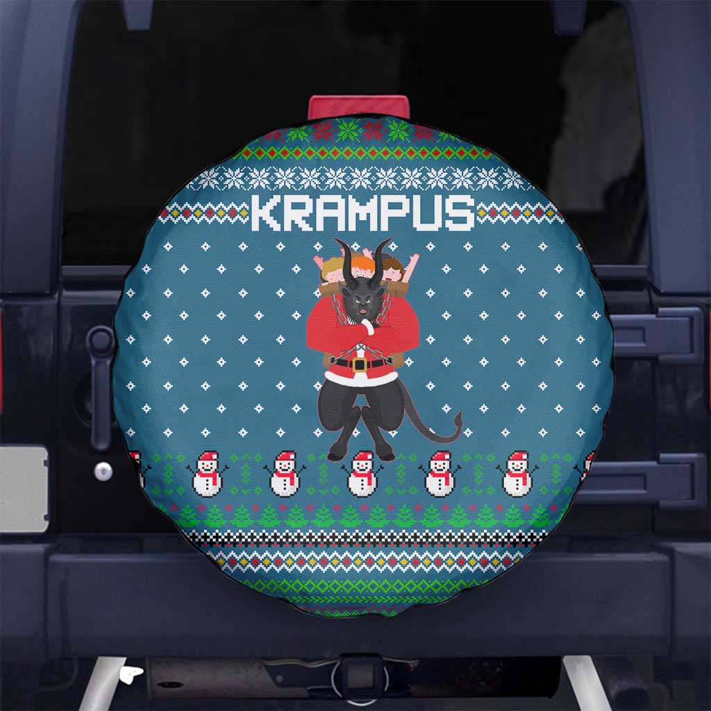 Merry Krampus Christmas Spare Tire Cover Xmas Holiday Patterns - Wonder Print Shop