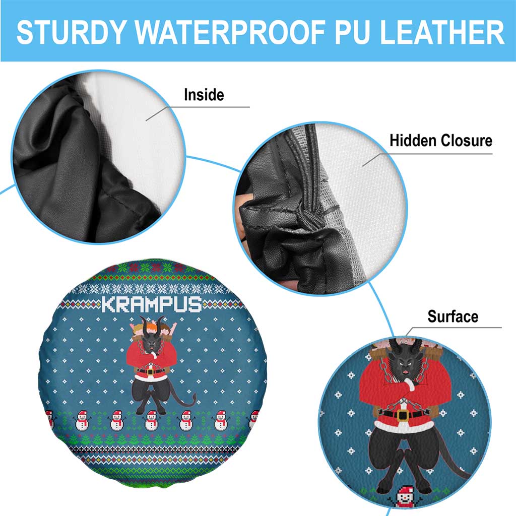 Merry Krampus Christmas Spare Tire Cover Xmas Holiday Patterns - Wonder Print Shop
