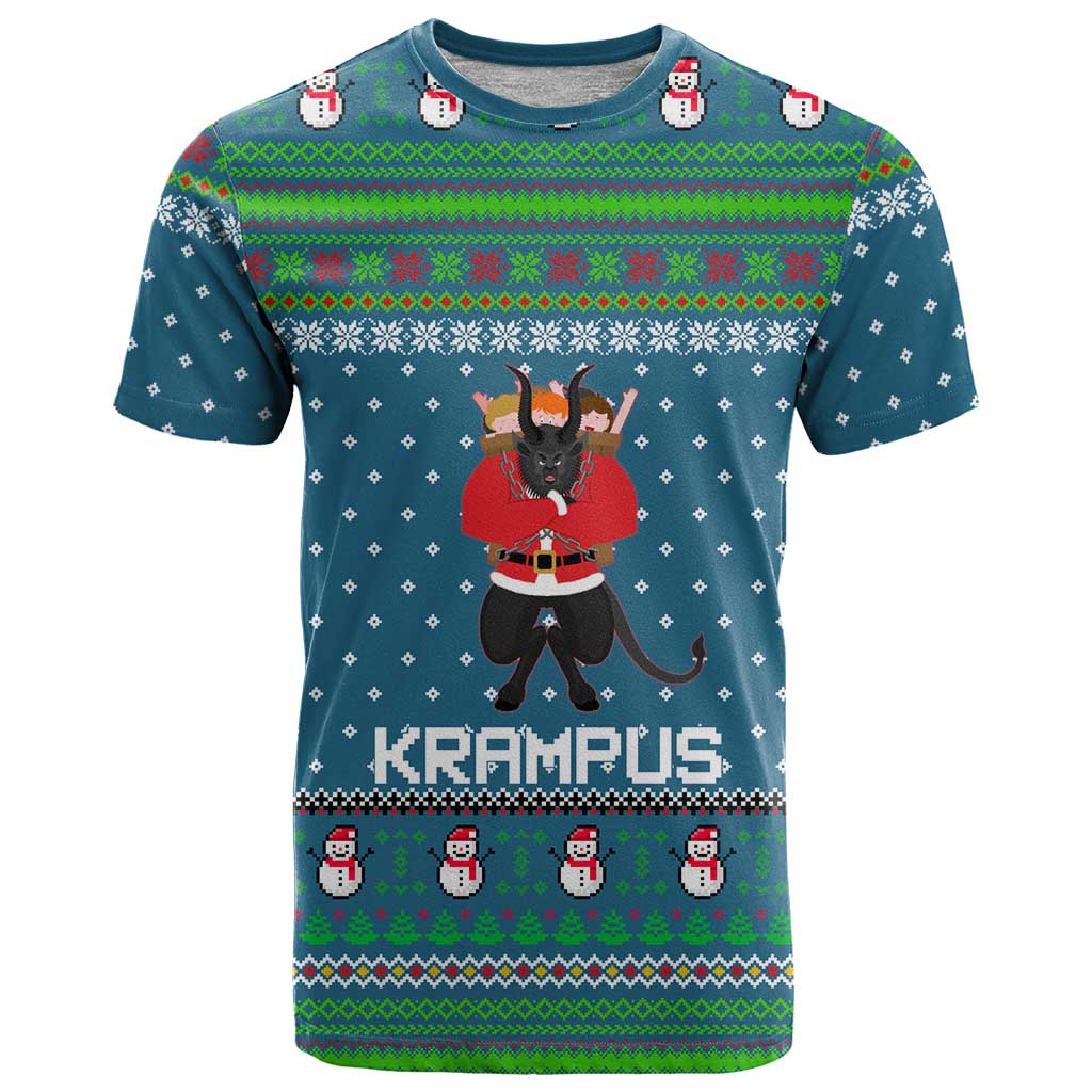 Merry Krampus Christmas T Shirt Xmas Holiday Patterns - Wonder Print Shop