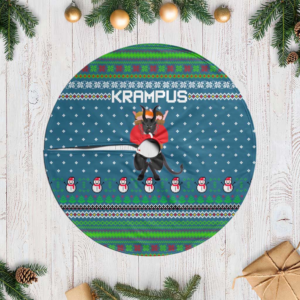 Merry Krampus Christmas Tree Skirt Xmas Holiday Patterns - Wonder Print Shop