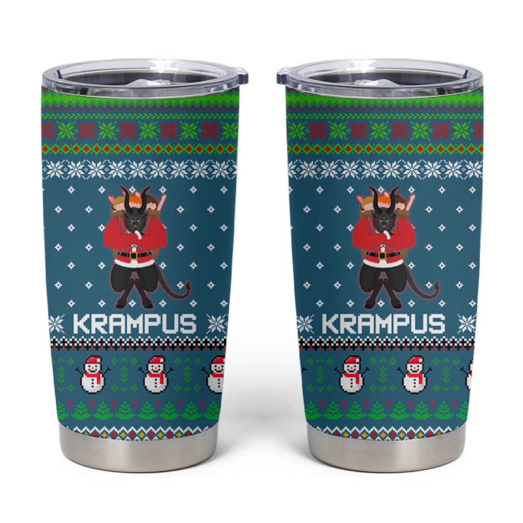 Merry Krampus Christmas Tumbler Cup Xmas Holiday Patterns - Wonder Print Shop