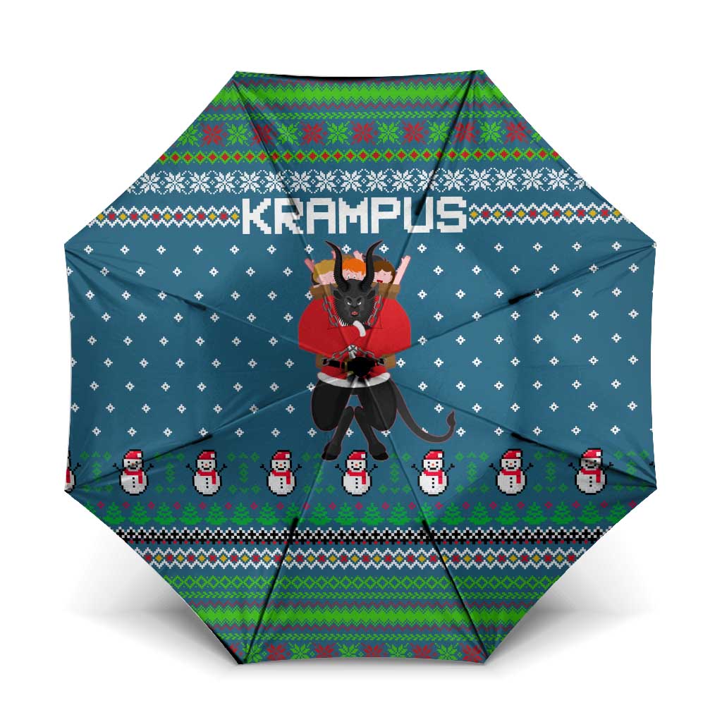 Merry Krampus Christmas Umbrella Xmas Holiday Patterns - Wonder Print Shop