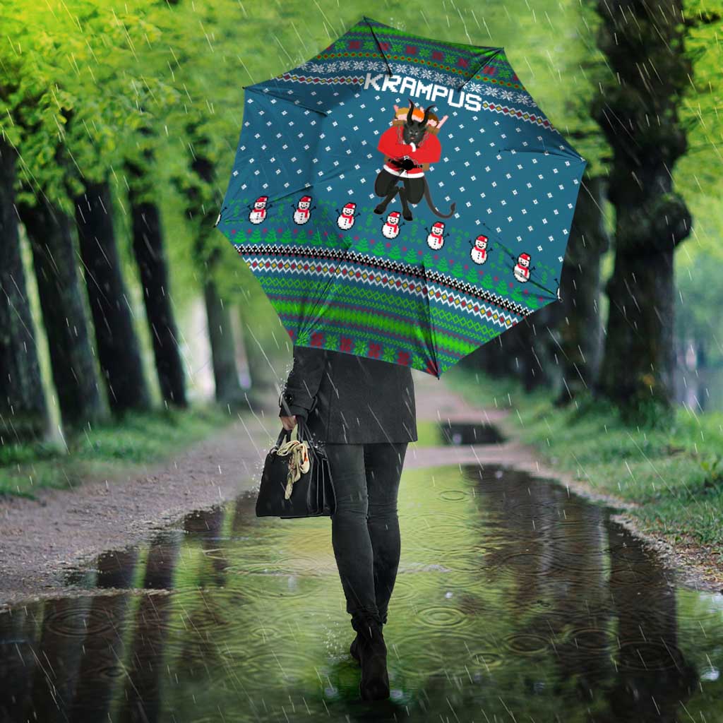 Merry Krampus Christmas Umbrella Xmas Holiday Patterns - Wonder Print Shop