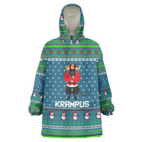 Merry Krampus Christmas Wearable Blanket Hoodie Xmas Holiday Patterns - Wonder Print Shop