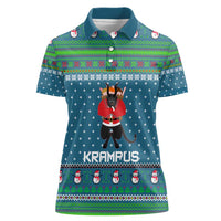 Merry Krampus Christmas Women Polo Shirt Xmas Holiday Patterns - Wonder Print Shop