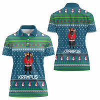 Merry Krampus Christmas Women Polo Shirt Xmas Holiday Patterns - Wonder Print Shop