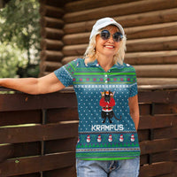 Merry Krampus Christmas Women Polo Shirt Xmas Holiday Patterns - Wonder Print Shop