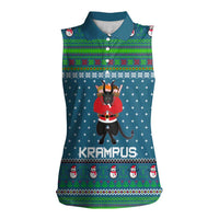 Merry Krampus Christmas Women Sleeveless Polo Shirt Xmas Holiday Patterns - Wonder Print Shop