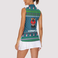 Merry Krampus Christmas Women Sleeveless Polo Shirt Xmas Holiday Patterns - Wonder Print Shop