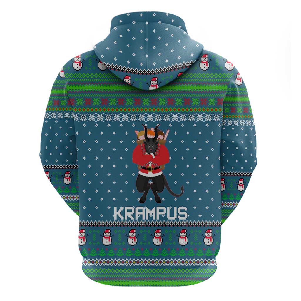 Merry Krampus Christmas Zip Hoodie Xmas Holiday Patterns - Wonder Print Shop