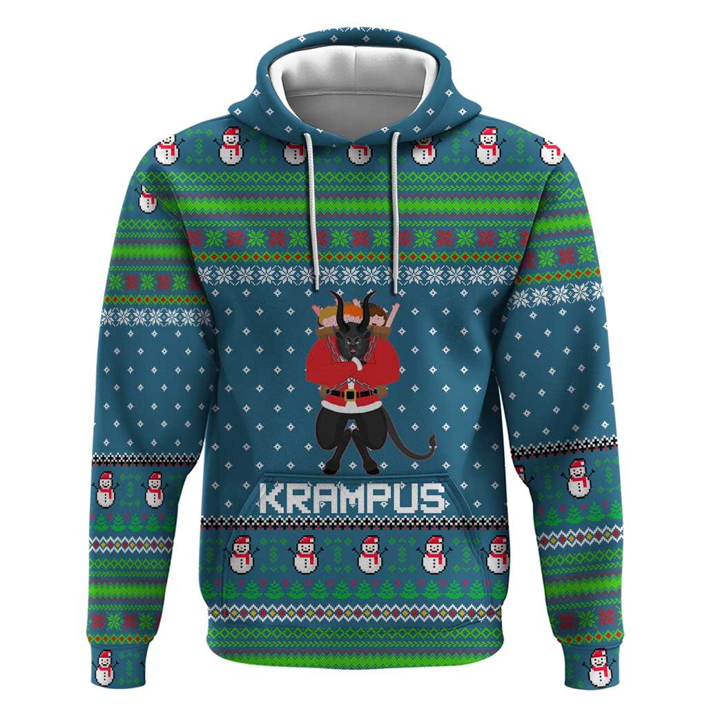 Merry Krampus Christmas Zip Hoodie Xmas Holiday Patterns - Wonder Print Shop