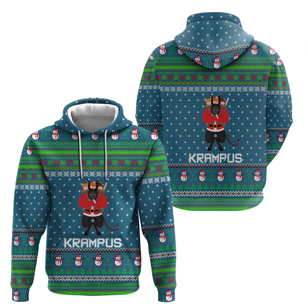 Merry Krampus Christmas Zip Hoodie Xmas Holiday Patterns - Wonder Print Shop