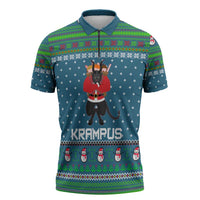 Merry Krampus Christmas Zipper Polo Shirt Xmas Holiday Patterns - Wonder Print Shop