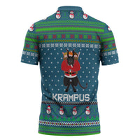Merry Krampus Christmas Zipper Polo Shirt Xmas Holiday Patterns - Wonder Print Shop