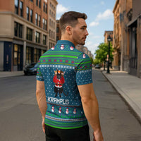 Merry Krampus Christmas Zipper Polo Shirt Xmas Holiday Patterns - Wonder Print Shop