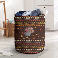 Turkey And WIne Christmas Laundry Basket Xmas Holiday Patterns - Wonder Print Shop