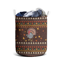 Turkey And WIne Christmas Laundry Basket Xmas Holiday Patterns - Wonder Print Shop