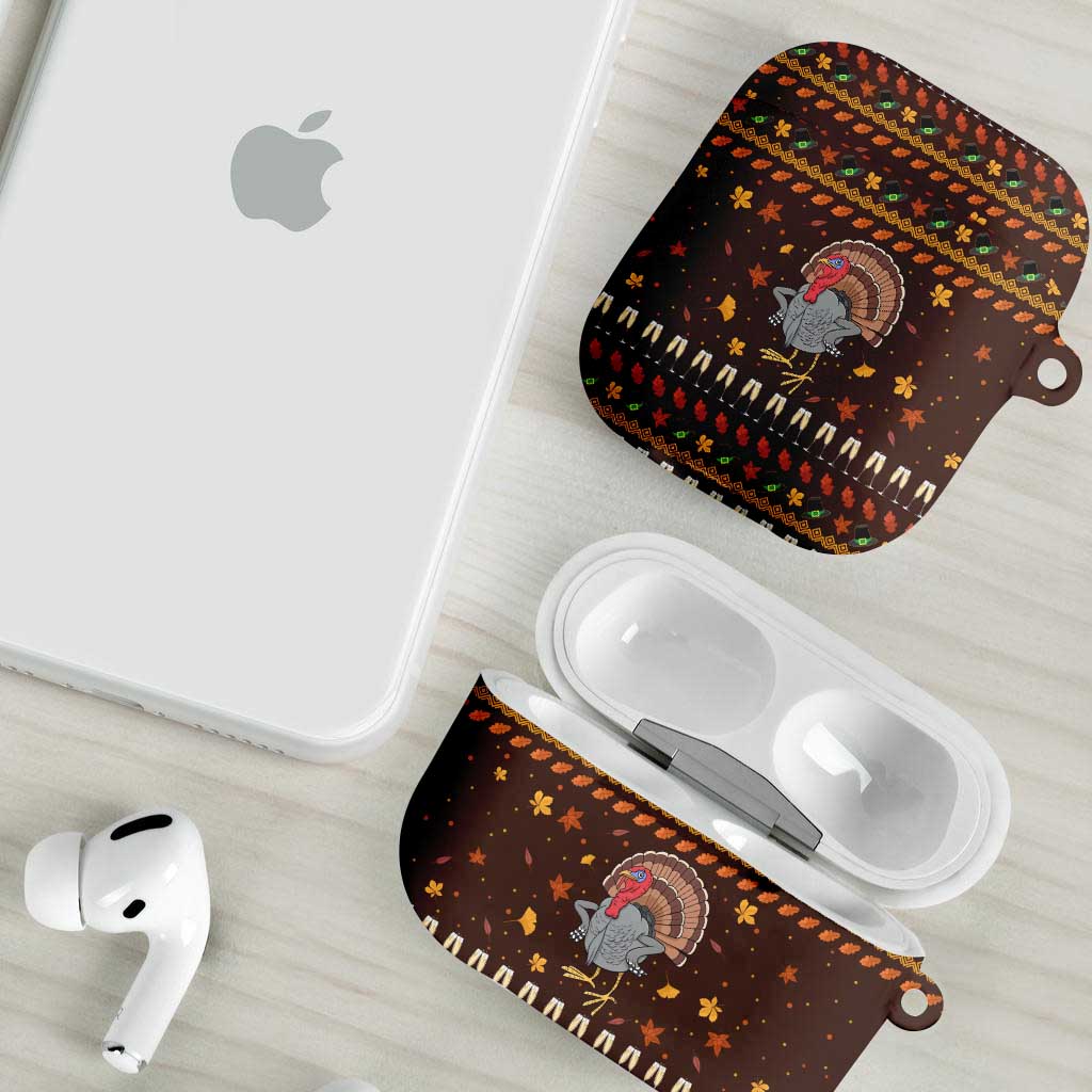 Turkey And WIne Christmas AirPods Case Xmas Holiday Patterns - Wonder Print Shop