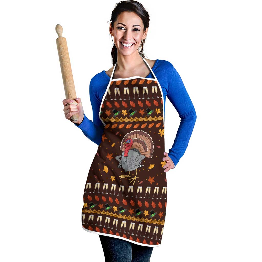 Turkey And WIne Christmas Apron Xmas Holiday Patterns - Wonder Print Shop