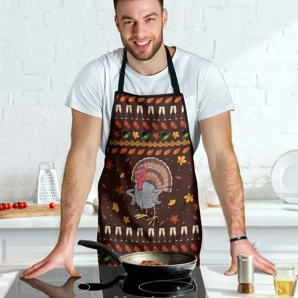 Turkey And WIne Christmas Apron Xmas Holiday Patterns - Wonder Print Shop