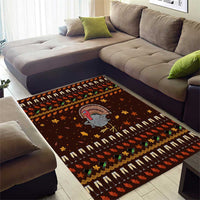 Turkey And WIne Christmas Area Rug Xmas Holiday Patterns - Wonder Print Shop