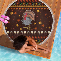 Turkey And WIne Christmas Beach Blanket Xmas Holiday Patterns - Wonder Print Shop