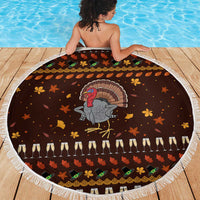 Turkey And WIne Christmas Beach Blanket Xmas Holiday Patterns - Wonder Print Shop