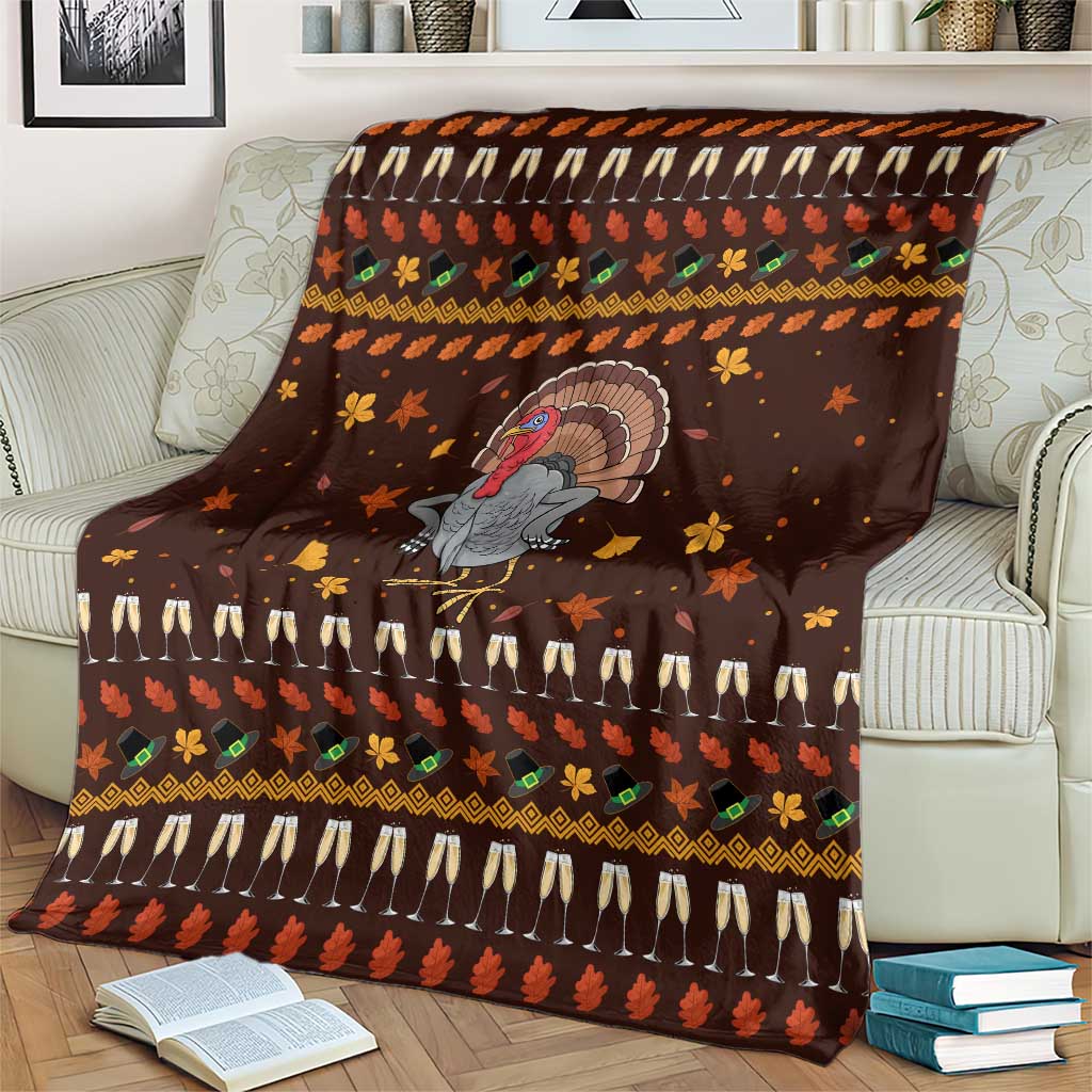 Turkey And WIne Christmas Blanket Xmas Holiday Patterns - undefined