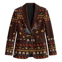 Turkey And WIne Christmas Blazer Xmas Holiday Patterns - Wonder Print Shop