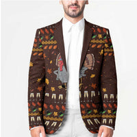 Turkey And WIne Christmas Blazer Xmas Holiday Patterns - Wonder Print Shop