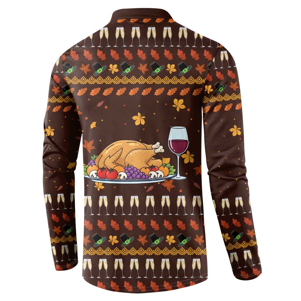 Turkey And WIne Christmas Button Sweatshirt Xmas Holiday Patterns - Wonder Print Shop