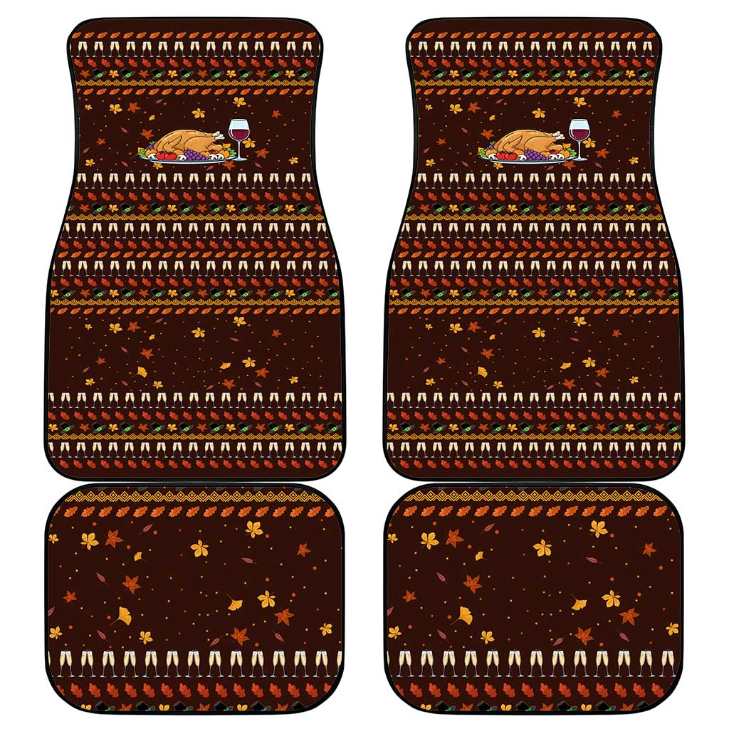 Turkey And WIne Christmas Car Mats Xmas Holiday Patterns - Wonder Print Shop
