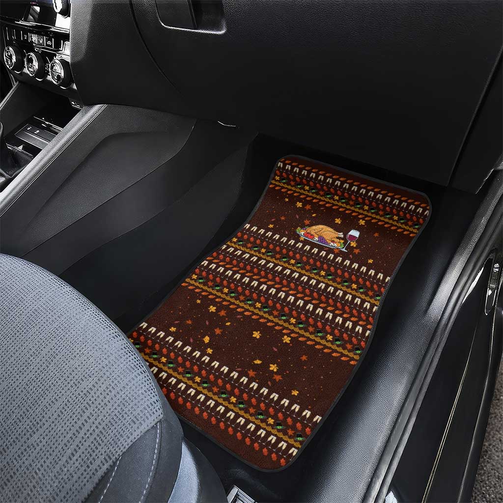 Turkey And WIne Christmas Car Mats Xmas Holiday Patterns - Wonder Print Shop